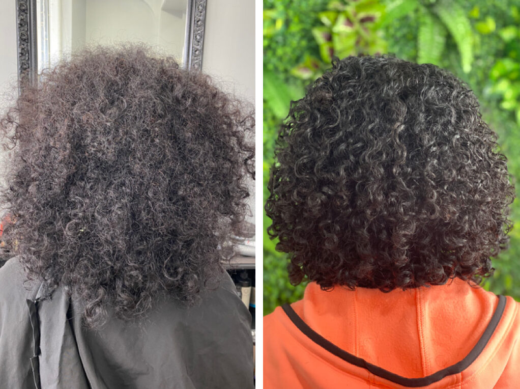 before and after curl transformation photo by Shenara De Silva